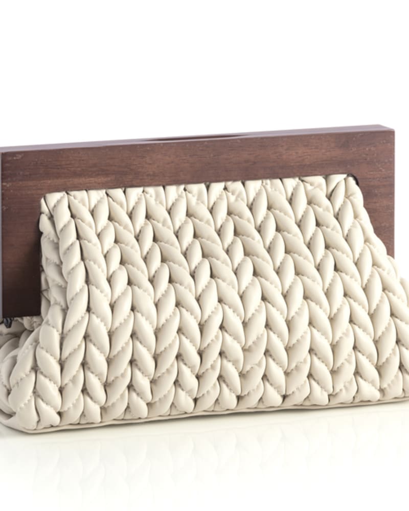 Front of a size None Aster Clutch in Ivory by Shiraleah. | dia_product_style_image_id:243043